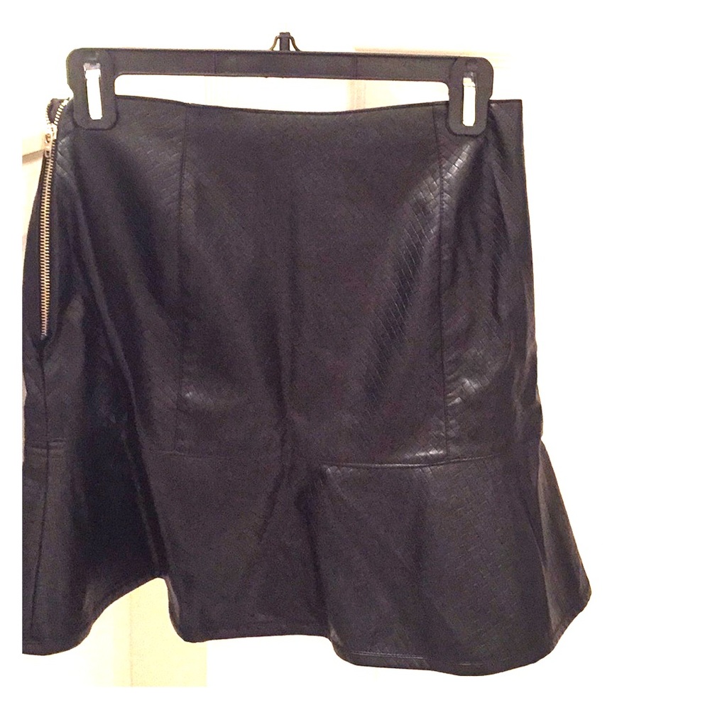 Beautiful Black Faux Leather Skirt